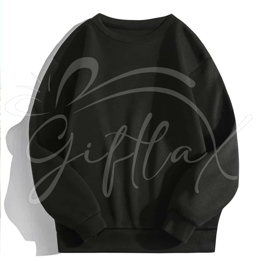 Groove Round Neck Plain Fleece Sweatshirt – comfortable warm casual wear