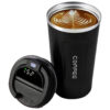 Black Coffee Mug with Temperature Display – insulated smart mug