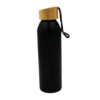 Black Aluminum Bottle with Wooden Cap – eco-friendly reusable bottle