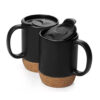 Matt Black Ceramic Coffee Mug with Lid for coffee, tea, and beverages