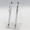 Executive White Pen with Stylus for writing and touchscreen use